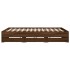 Cama con cajones madera ingeniería marrón roble 200x200
