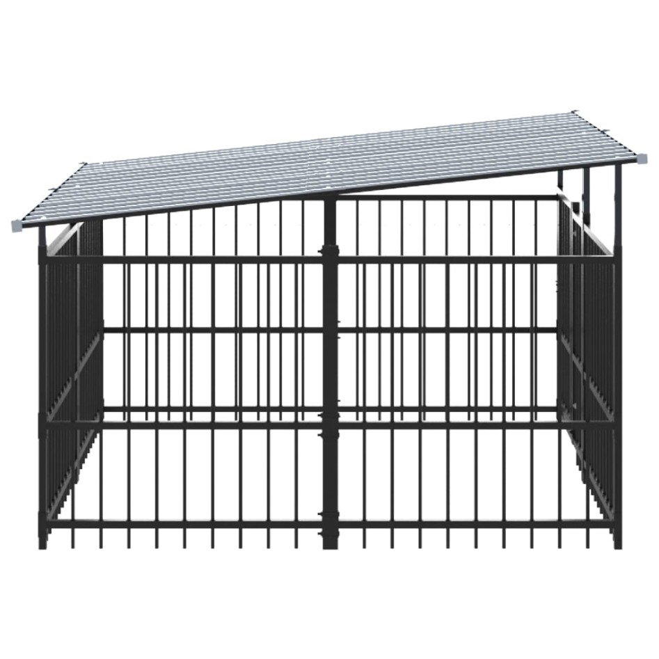 Perrera de exterior con tejado acero 3,75
