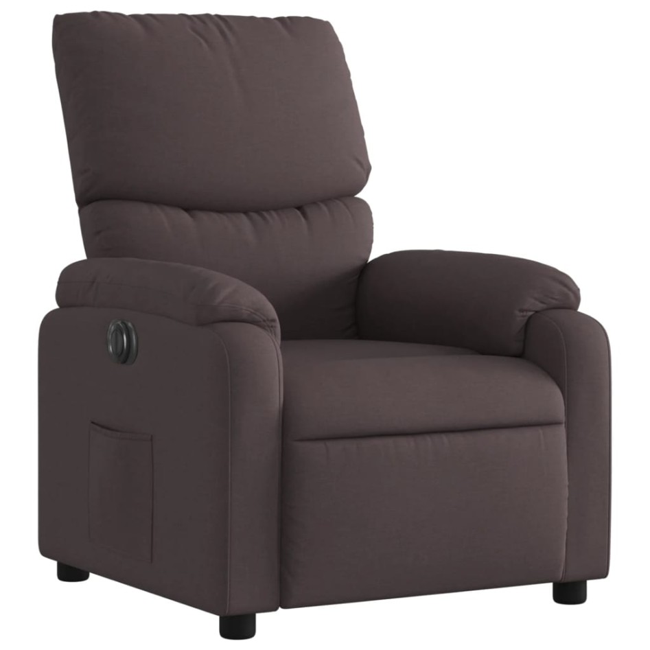 Sillón reclinable eléctrico tela marrón