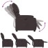 Sillón reclinable eléctrico tela marrón
