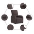 Sillón reclinable eléctrico tela marrón