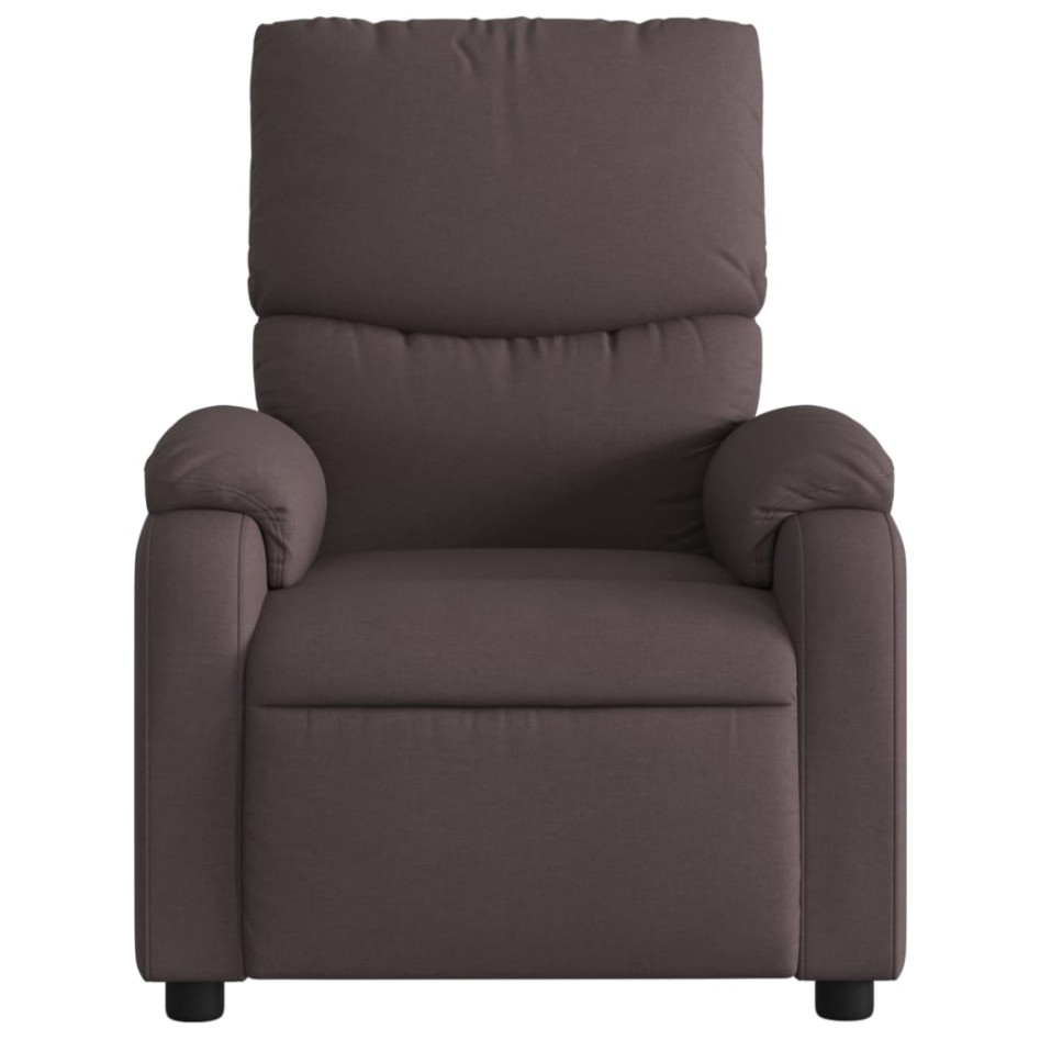 Sillón reclinable eléctrico tela marrón