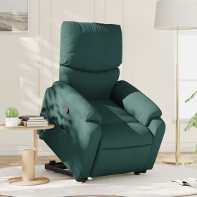 Sillón reclinable elevable tela verde