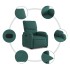 Sillón reclinable elevable tela verde