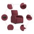 Sillón eléctrico reclinable elevable de tela rojo