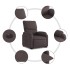 Sillón eléctrico reclinable elevable de tela marrón