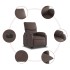 Sillón reclinable elevable eléctrico de cuero sintético