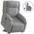 Sillón reclinable elevable de tela gris