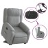 Sillón reclinable elevable de tela gris