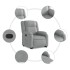 Sillón reclinable elevable de tela gris
