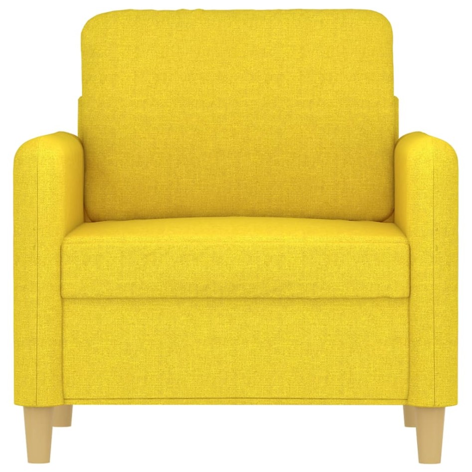 Sillón de tela amarillo claro 60