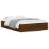 Cama con cajones madera de ingeniería marrón roble 120x190