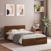 Estructura de cama con cabecero marrón roble 120x190 cm