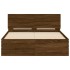 Estructura de cama con cabecero marrón roble 120x190