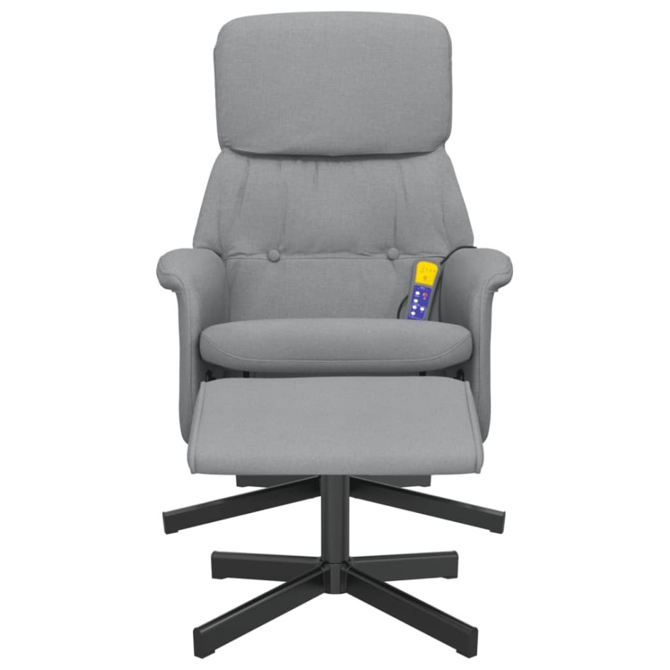 Sillón reclinable de masaje con reposapiés tela gris