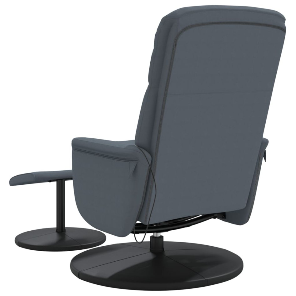 Sillón reclinable masaje con reposapiés terciopelo gris