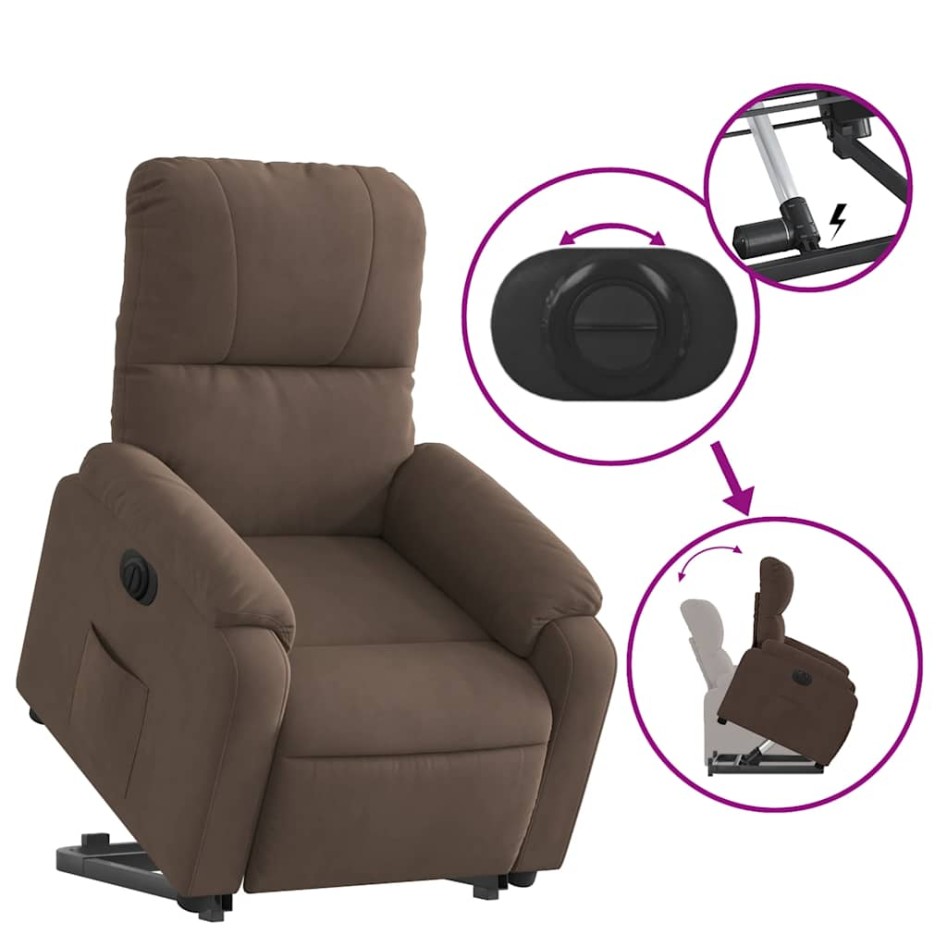 Sillón eléctrico reclinable elevable tela microfibra