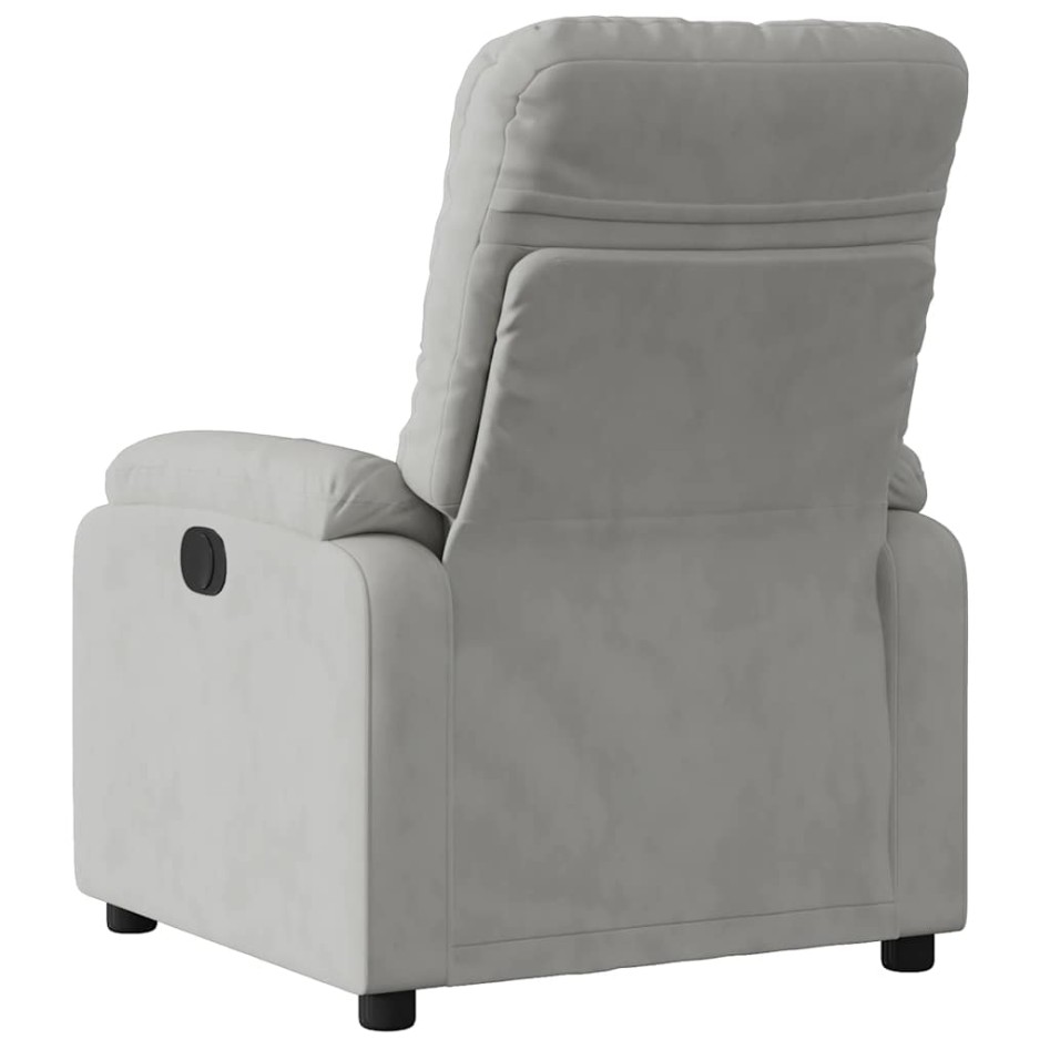 Sillón reclinable eléctrico tela de microfibra gris
