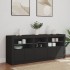 Aparador con luces LED negro 162x37x67