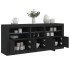 Aparador con luces LED negro 162x37x67