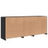 Aparador con luces LED negro 162x37x67