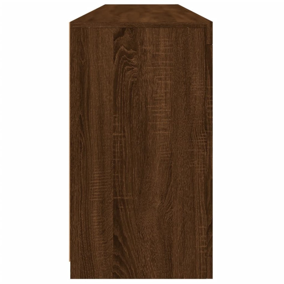 Aparador con luces LED roble marrón 162x37x67