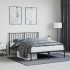 Estructura cama sin colchón con cabecero metal negro 140x190