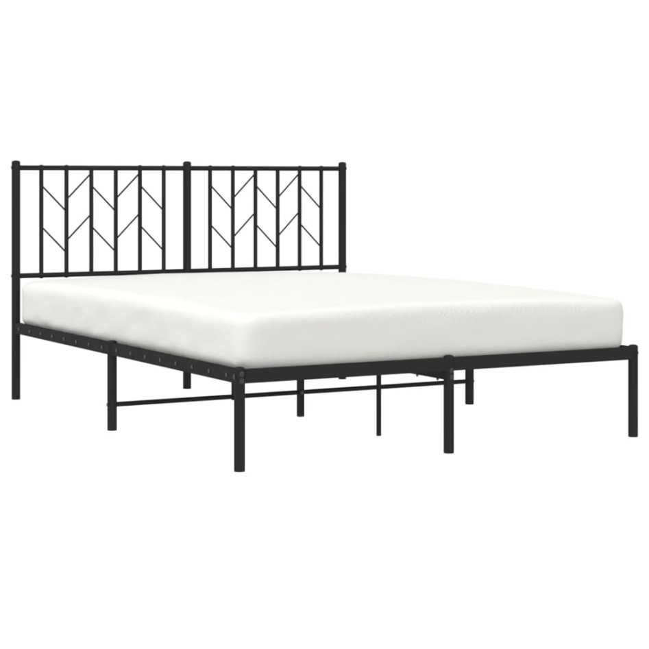 Estructura cama sin colchón con cabecero metal negro 140x190