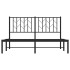 Estructura cama sin colchón con cabecero metal negro 140x190