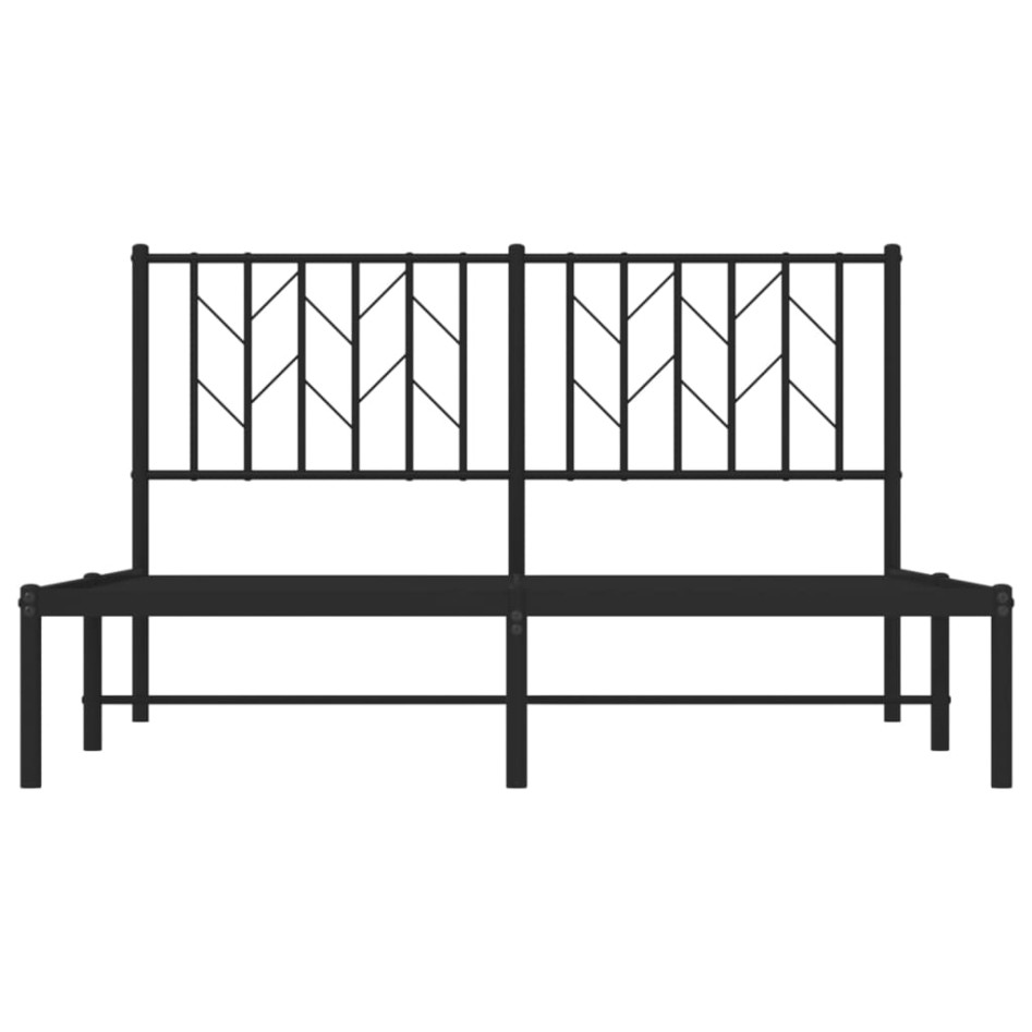Estructura cama sin colchón con cabecero metal negro 140x190