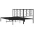 Estructura cama sin colchón con cabecero metal negro 140x190