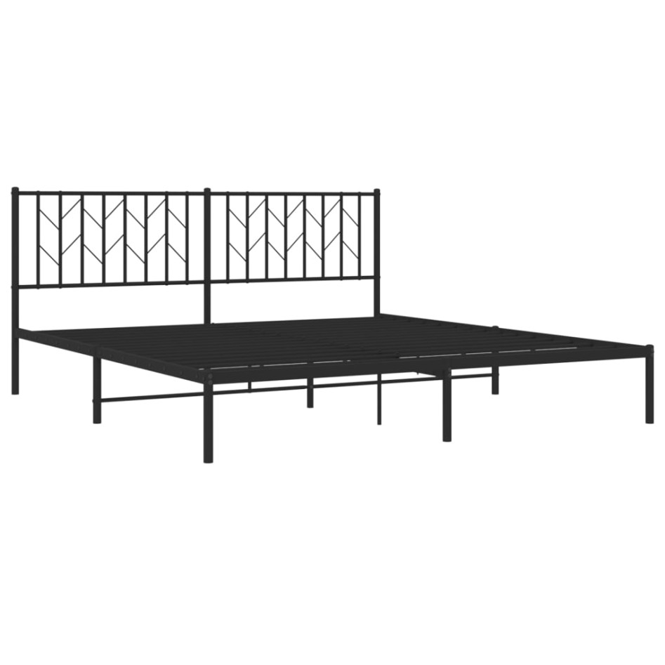 Estructura cama sin colchón con cabecero metal negro 183x213