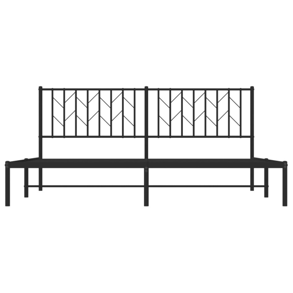 Estructura cama sin colchón con cabecero metal negro 183x213