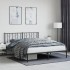 Estructura cama sin colchón con cabecero metal negro 160x200