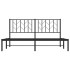 Estructura cama sin colchón con cabecero metal negro 160x200