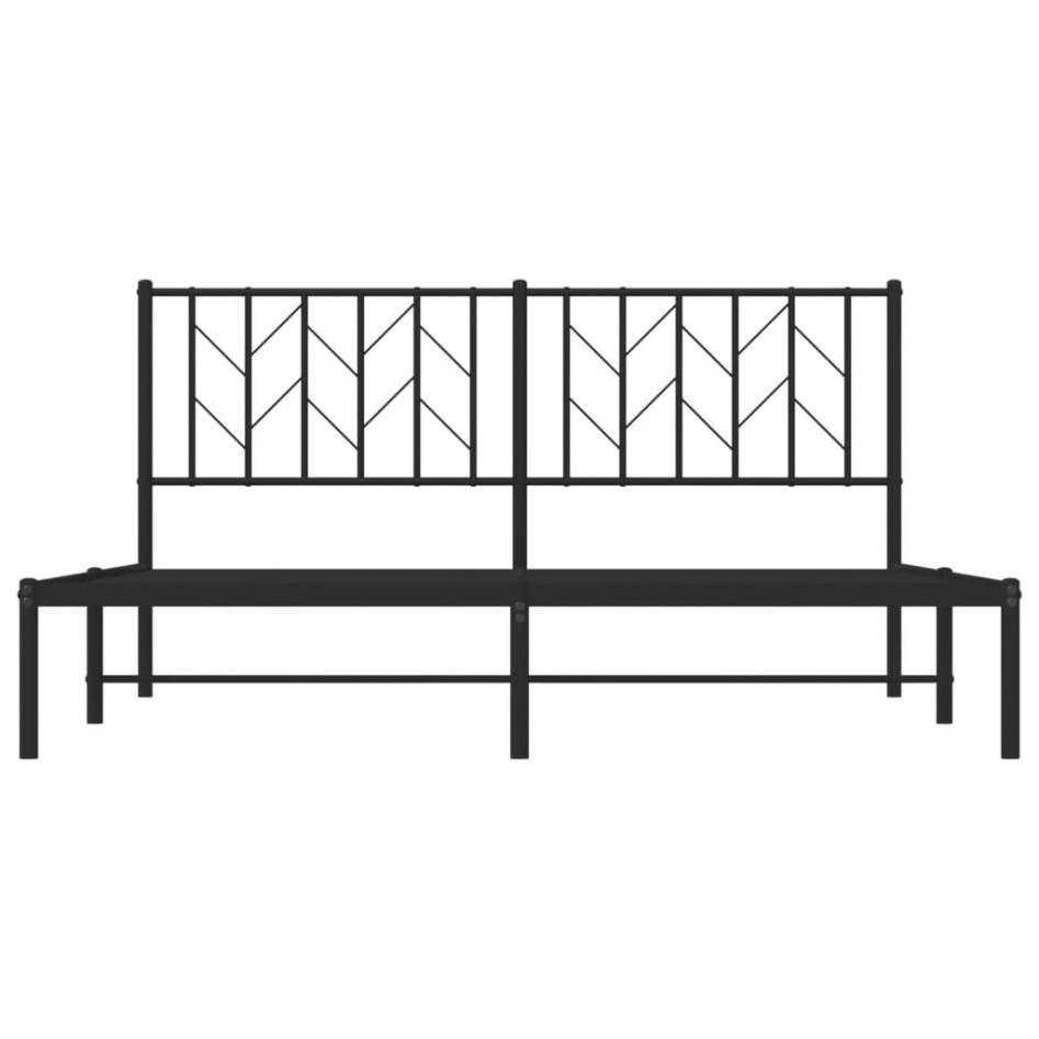 Estructura cama sin colchón con cabecero metal negro 160x200