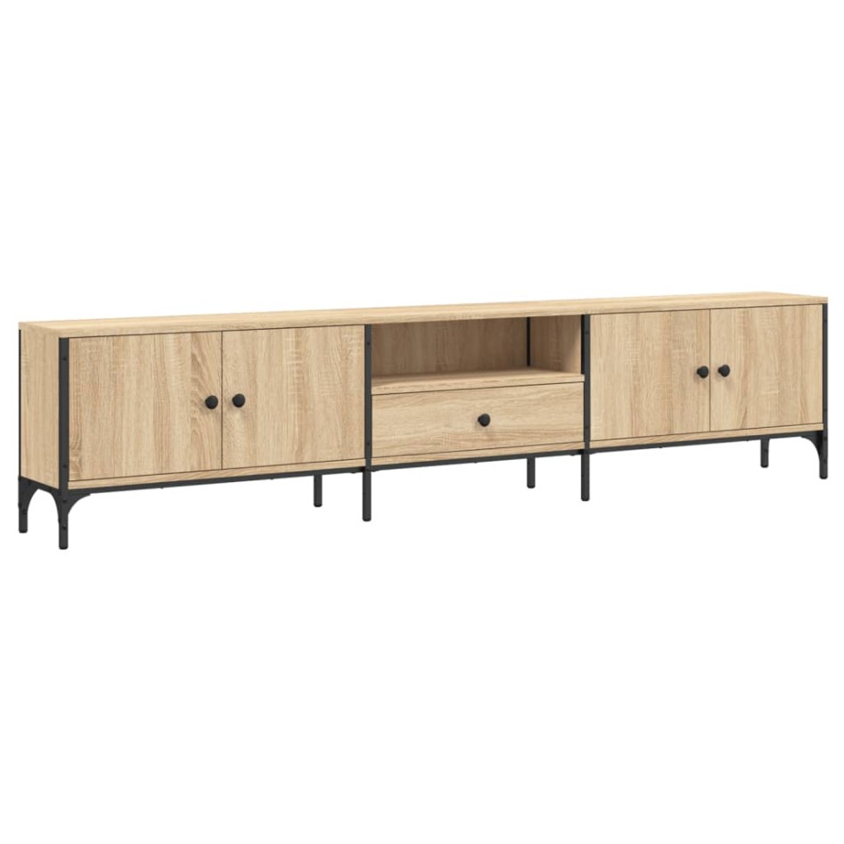 Mueble de TV cajón madera ingeniería roble Sonoma 200x25x44