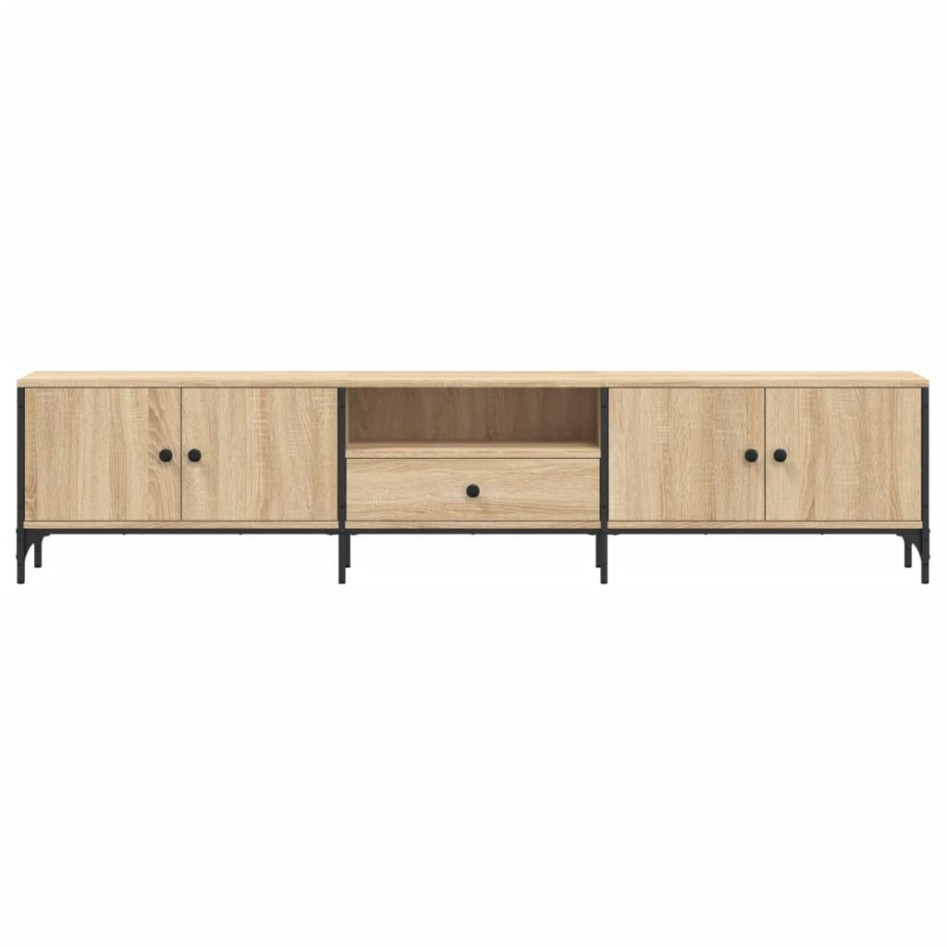Mueble de TV cajón madera ingeniería roble Sonoma 200x25x44