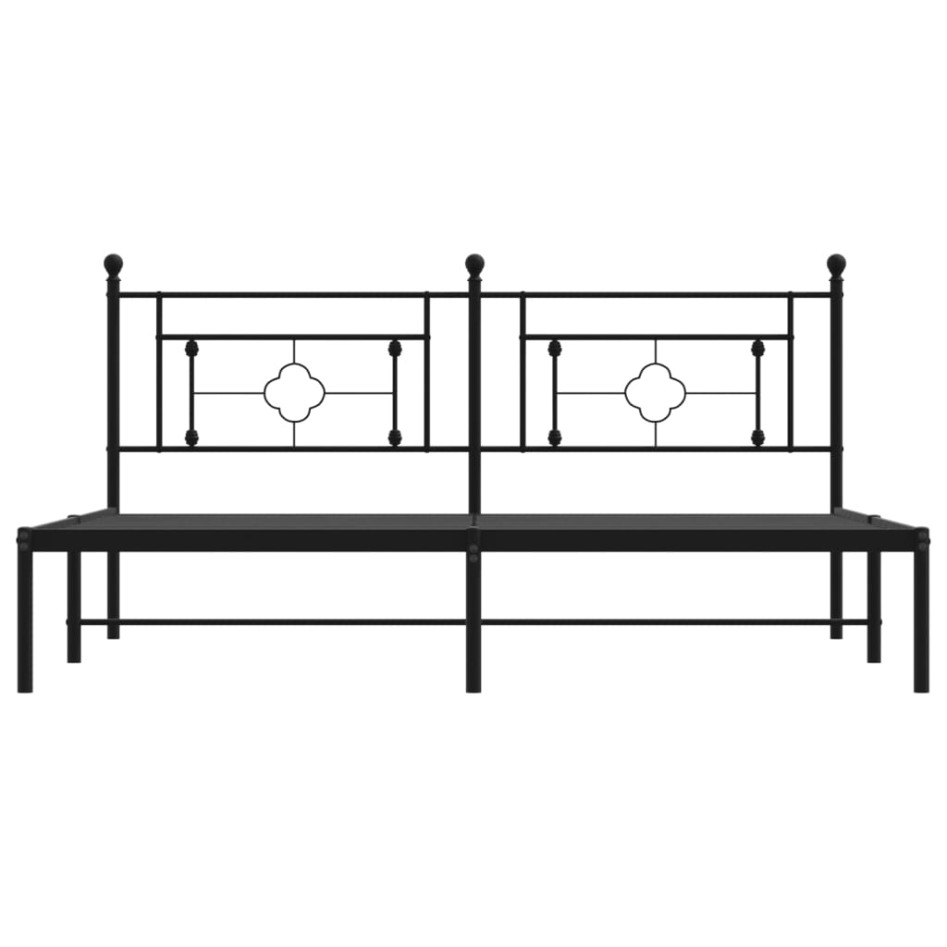 Estructura cama sin colchón con cabecero metal negro 183x213
