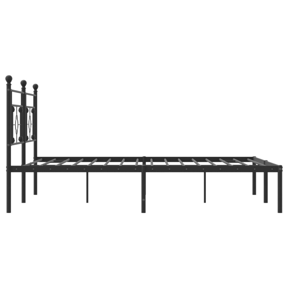 Estructura cama sin colchón con cabecero metal negro 183x213