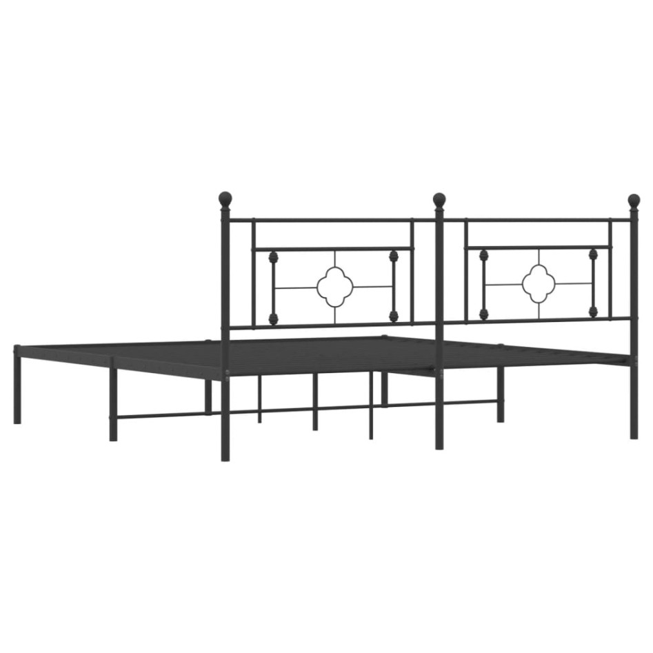 Estructura cama sin colchón con cabecero metal negro 183x213