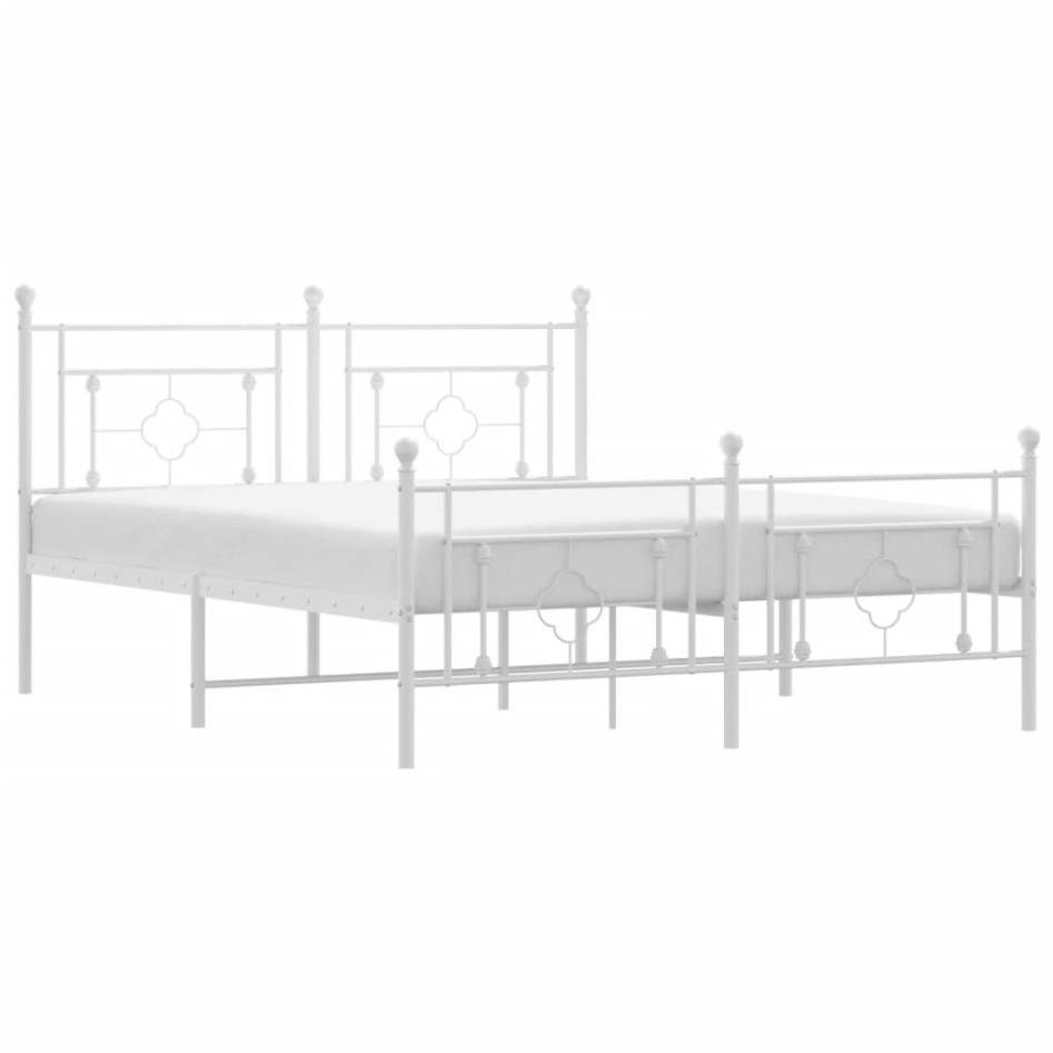 Estructura cama sin colchón con estribo metal blanco 160x200