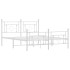 Estructura cama sin colchón con estribo metal blanco 160x200