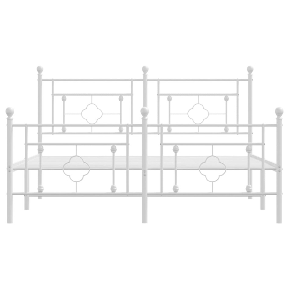Estructura cama sin colchón con estribo metal blanco 160x200