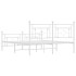 Estructura cama sin colchón con estribo metal blanco 160x200