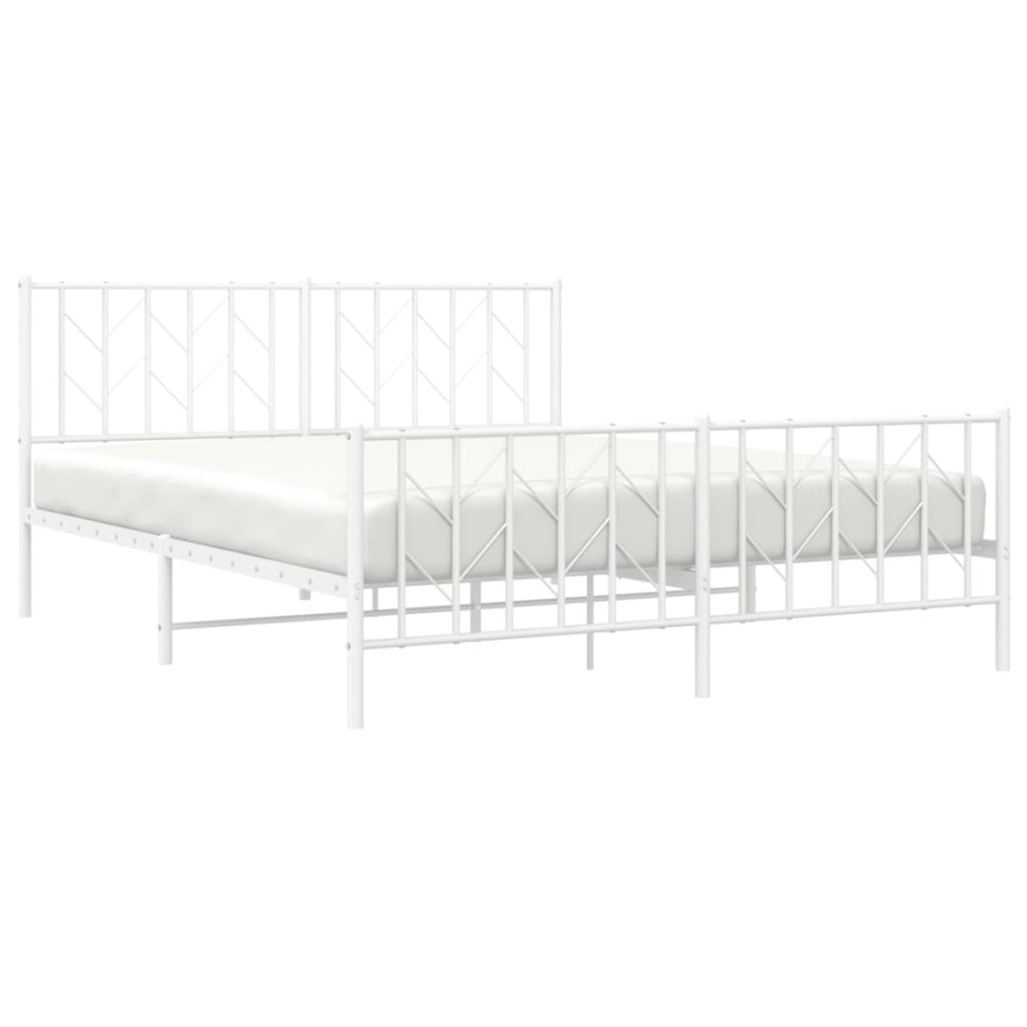 Estructura cama sin colchón con estribo metal blanco 160x200