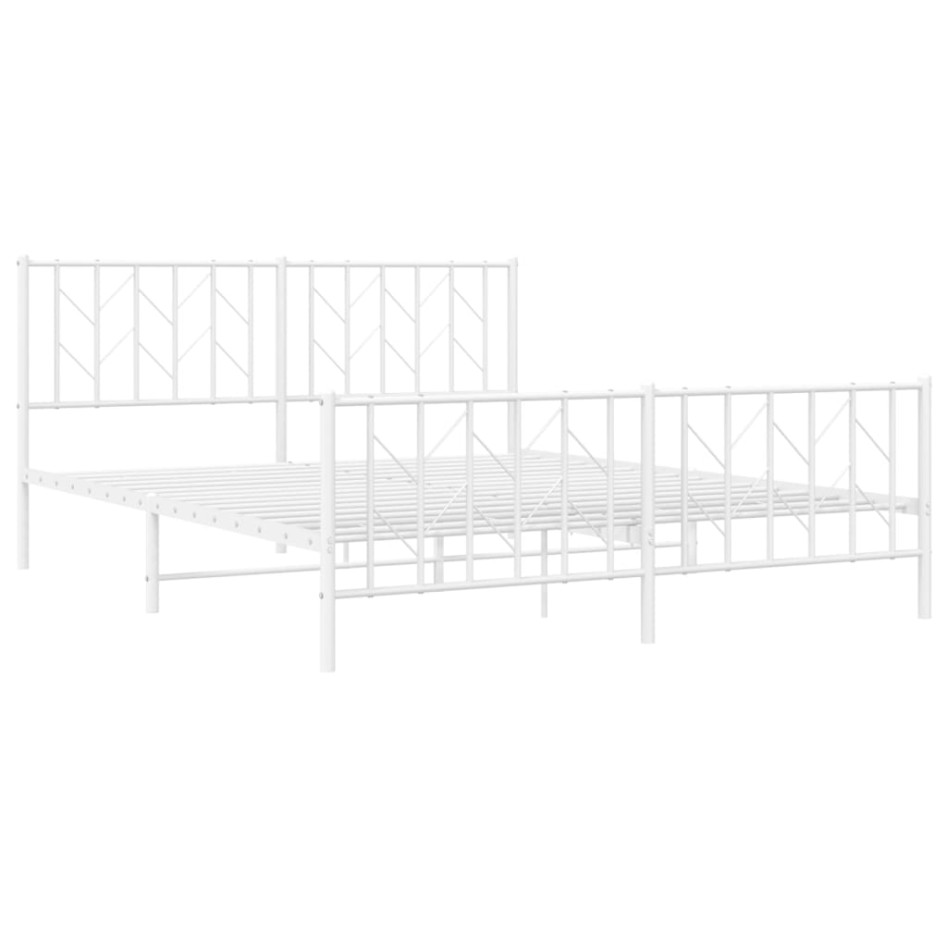 Estructura cama sin colchón con estribo metal blanco 160x200
