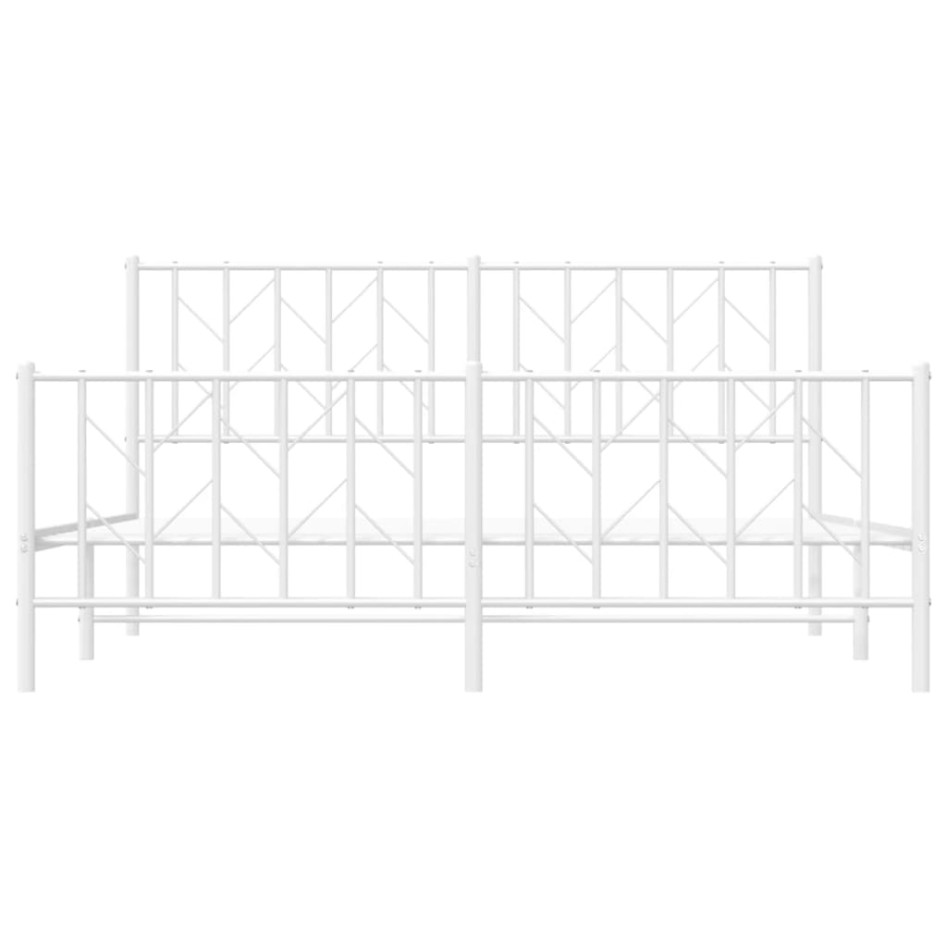 Estructura cama sin colchón con estribo metal blanco 160x200