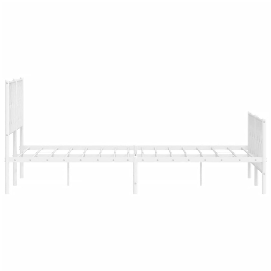 Estructura cama sin colchón con estribo metal blanco 160x200