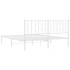 Estructura cama sin colchón con cabecero metal blanco